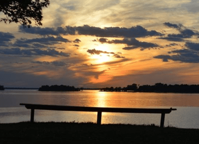 Sunset over Lake Champlain in Georgia Vermont