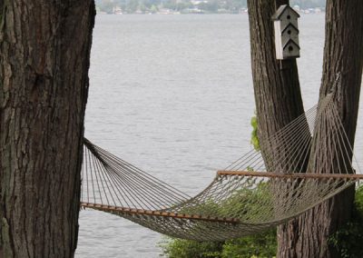 Hammock Hanging between Two Trees by Lake Champlain
