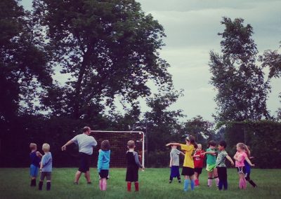 Kids on a soccer field