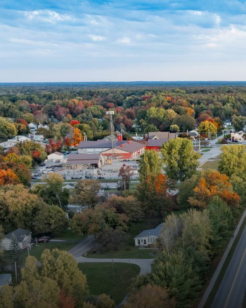 Aerial view of Enosburg, Vermont